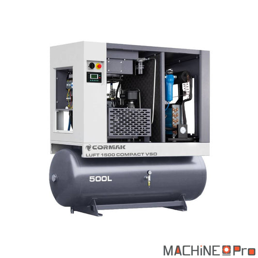 Compresseur à vis LUFT 1500 COMPACT VSD avec sécheur N10S et cuve 500 L MachinePro