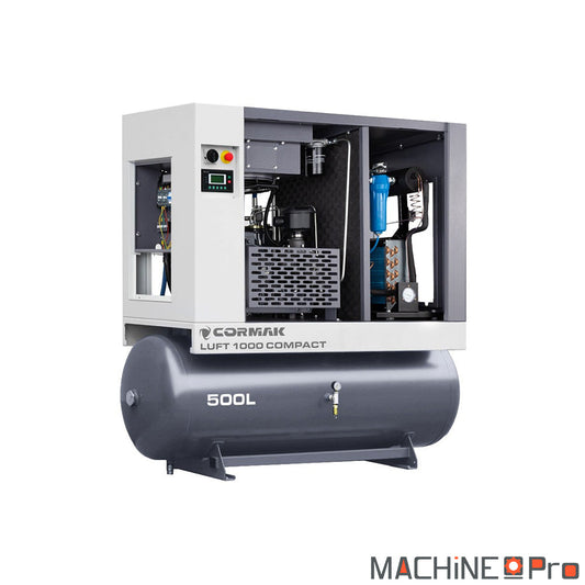 Ensemble compresseur à vis LUFT 1000 COMPACT CORMAK + Sécheur d'air N10S + cuve de 500 L Cormak
