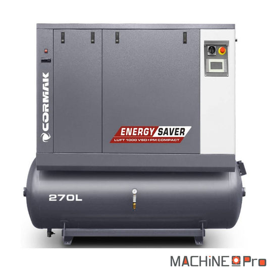 Compresseur à vis LUFT 1000 VSDPM COMPACT CORMAK + Sécheur d'air N10S intégré + cuve de 270 L - Gamme Energy Saver Cormak