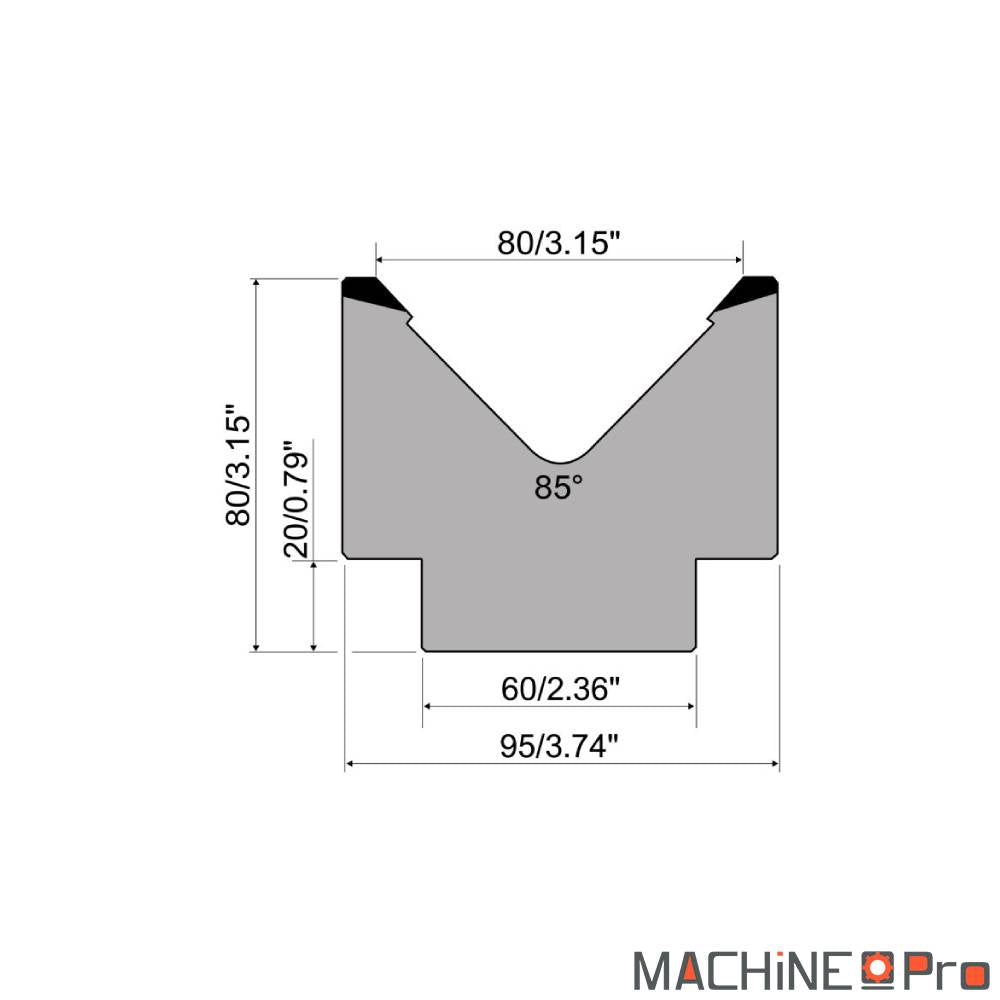 Matrice de pliage Promecam M80.85.80 pour presse plieuse Nargesa PP200CNC