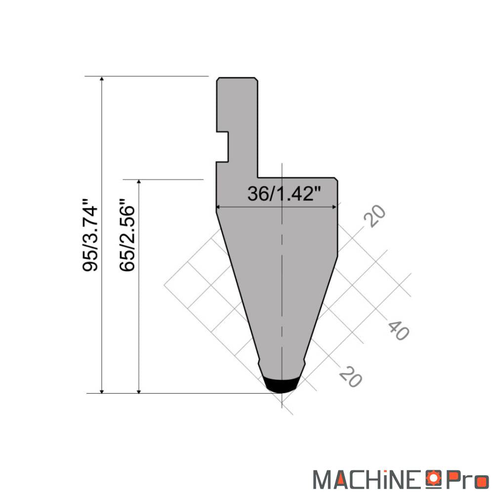 Poinçon Promecam P.95.35.R5 pour presse plieuse Nargesa PP200CNC - 1
