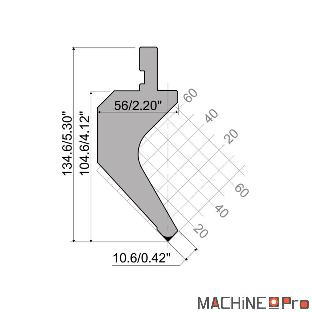 Poinçon Promecam PK.135.85.R08 pour presse plieuse Nargesa PP200CNC - 1
