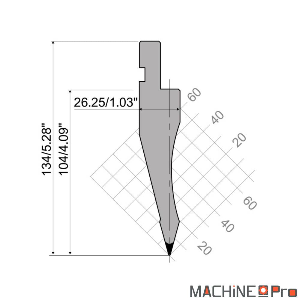 Poinçon Promecam PS.134.30.R08 pour presse plieuse Nargesa PP200CNC - 1