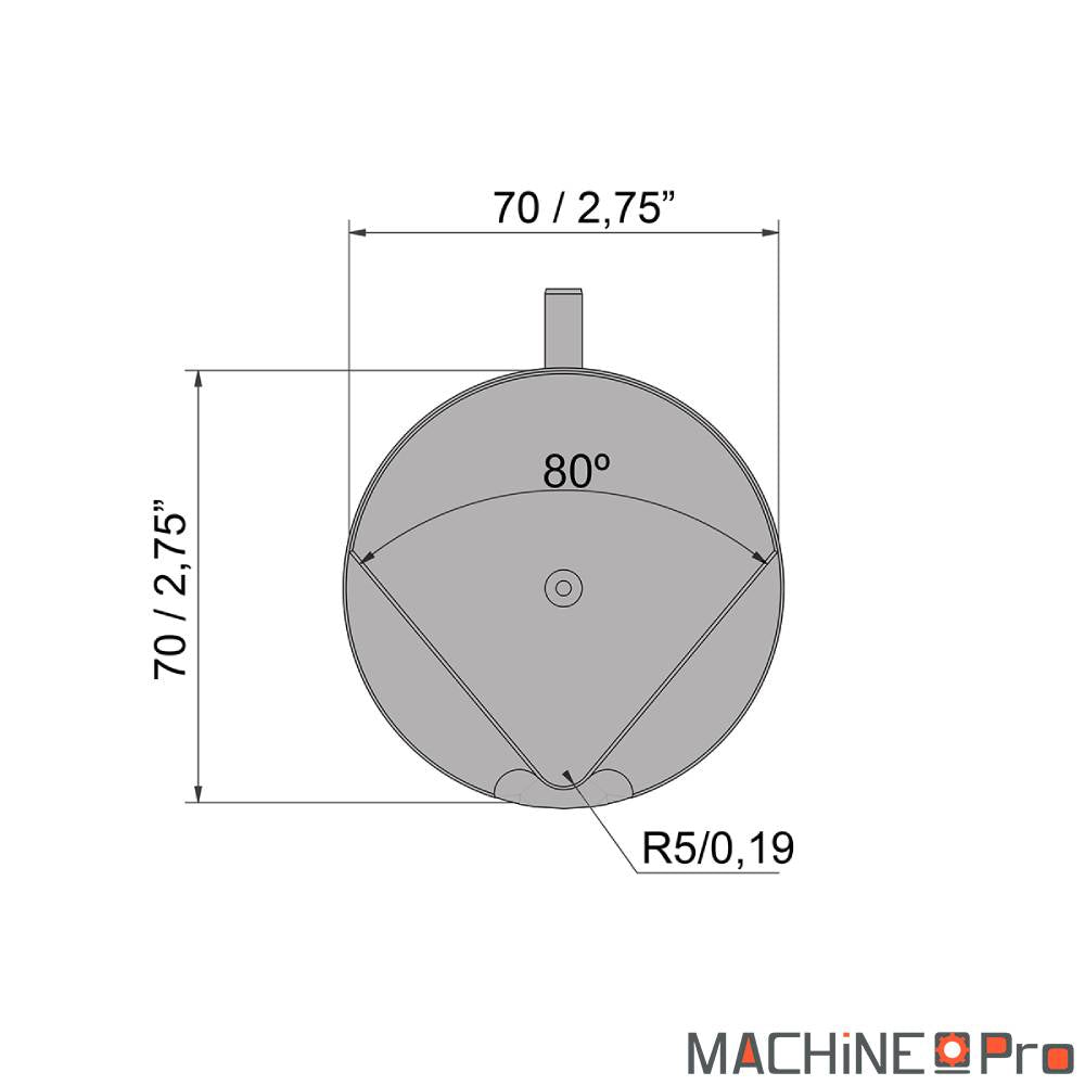 Poinçon de pliage P.70.80.R5 Nargesa pour presse PP200CNC