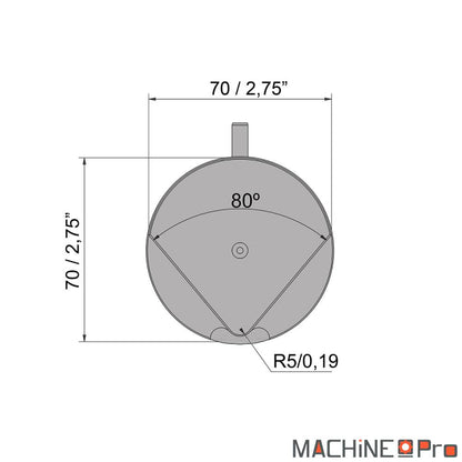 Poinçon de pliage P.70.80.R5 Nargesa pour presse PP200CNC