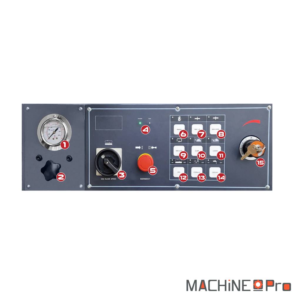 Scie à métaux METCOR BS315GF-JC - configuration coupe d'angle -45° / +60°