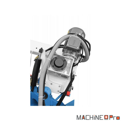 Tête orientable de la scie S-200R en position bissectrice 45 degrés