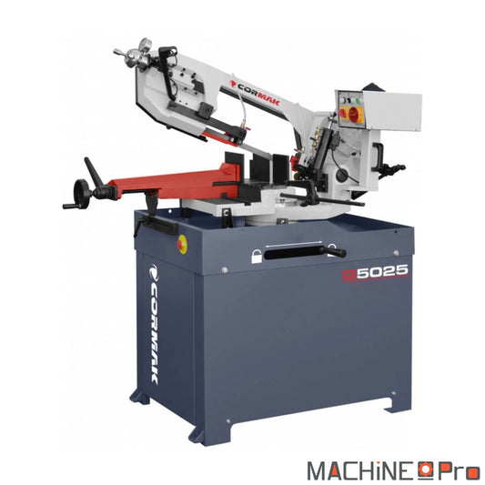 Scie à ruban métal CORMAK G5025 vue d'ensemble atelier