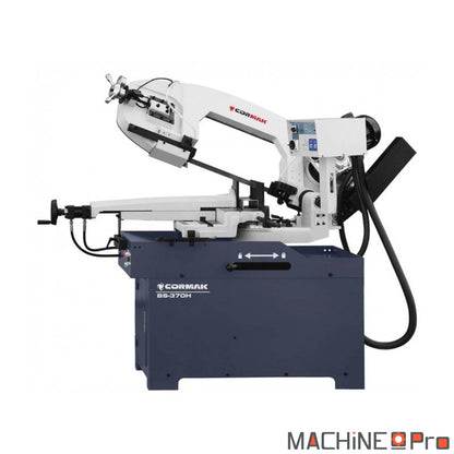 Scie à ruban semi-automatique CORMAK BS-370H 400V vue d'ensemble structure fonte rigide