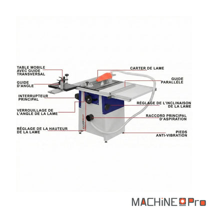 Scie circulaire sur table CORMAK TS250CL - 400V - 12