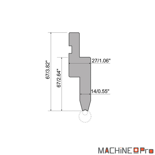 Support petits rayons PU.67.14-S Nargesa pour PP200CNC
