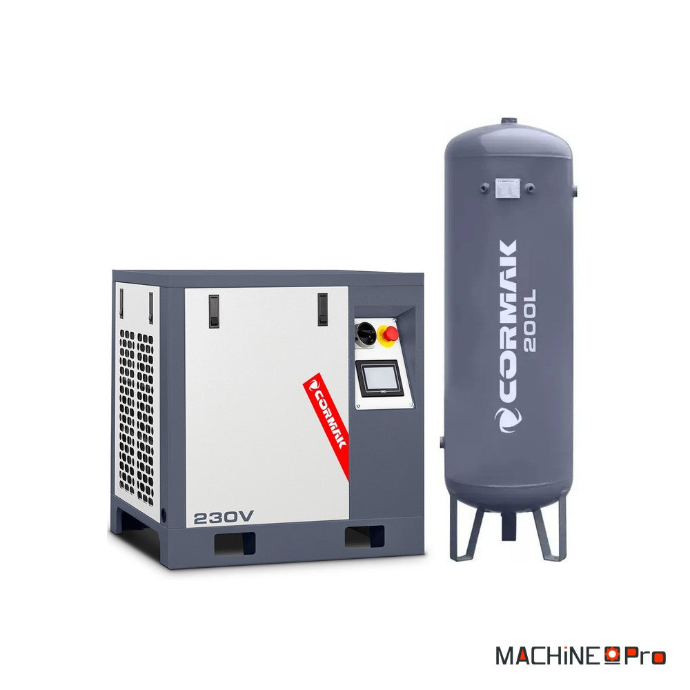 Compresseur à vis CORMAK LUFT 400 230V sur cuve verticale-2