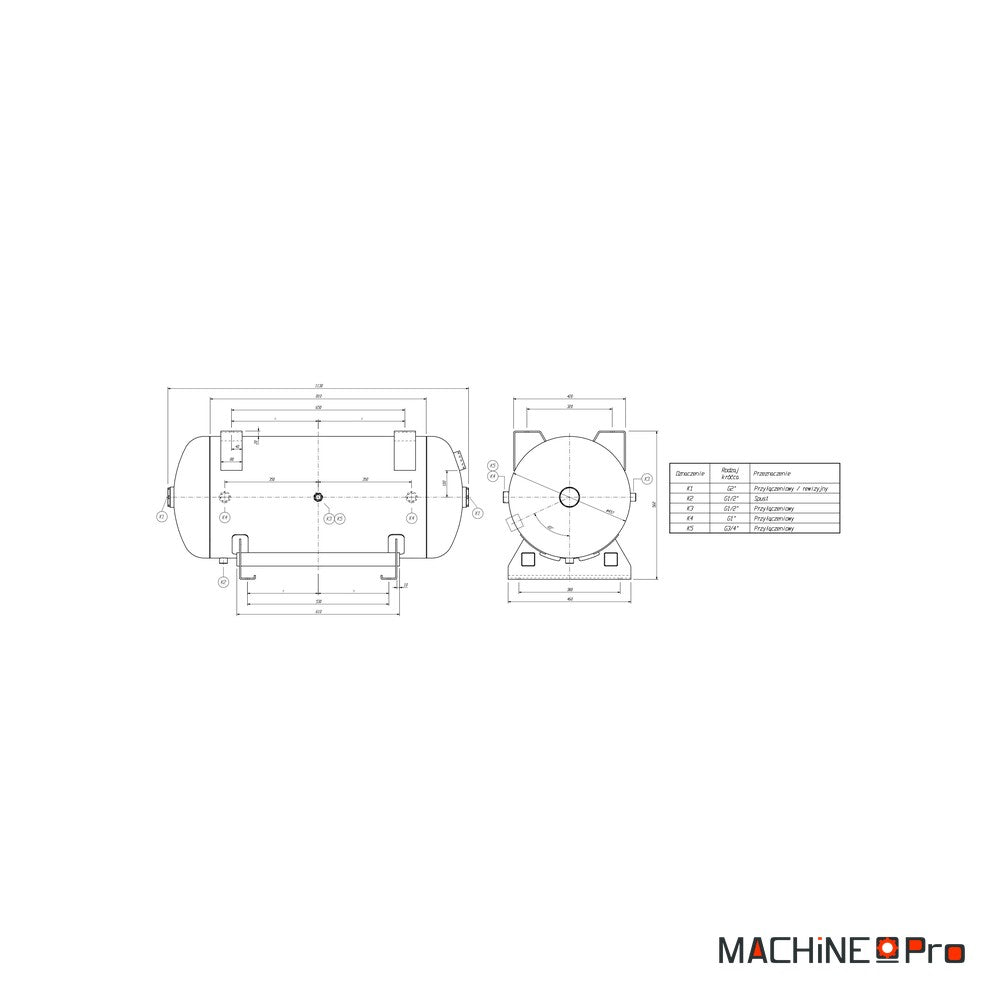 Compresseur à vis sur cuve horizontale 150 L CORMAK LUFT 400 230V-5