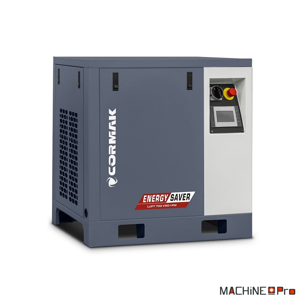 Compresseur à vis sur cuve verticale 200 L CORMAK LUFT 700 VSD+PM 400V-3