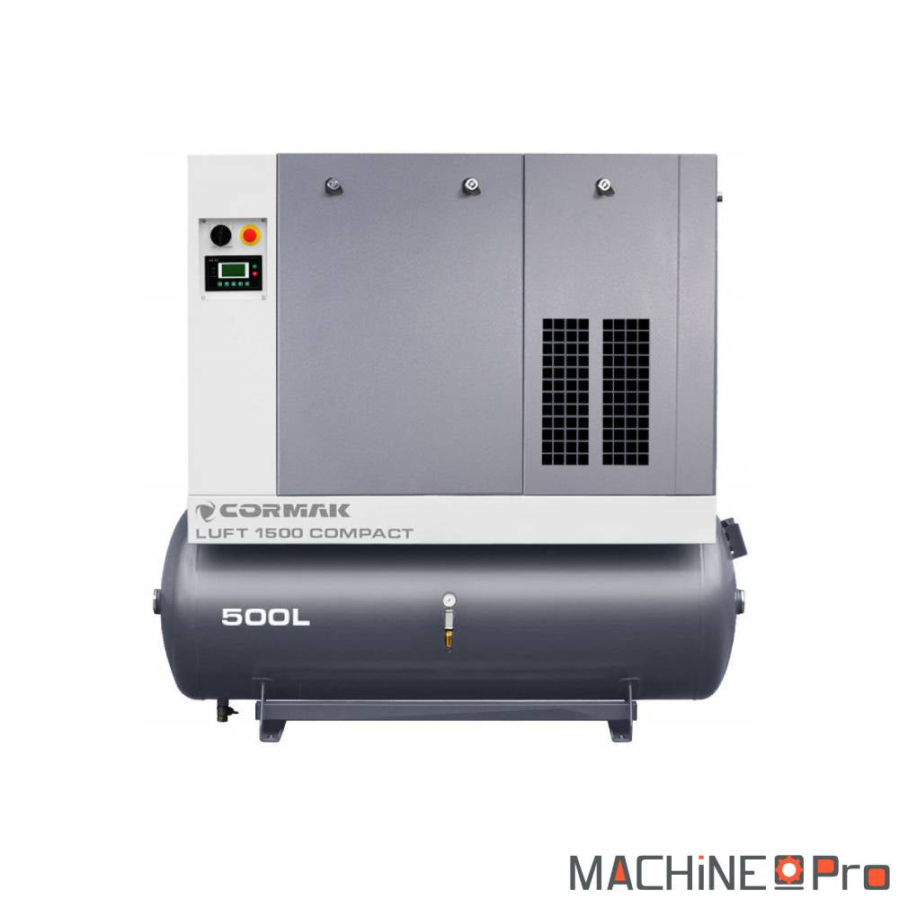 Ensemble compresseur à vis LUFT 1500 COMPACT CORMAK + Sécheur d'air N10S + cuve de 500 L