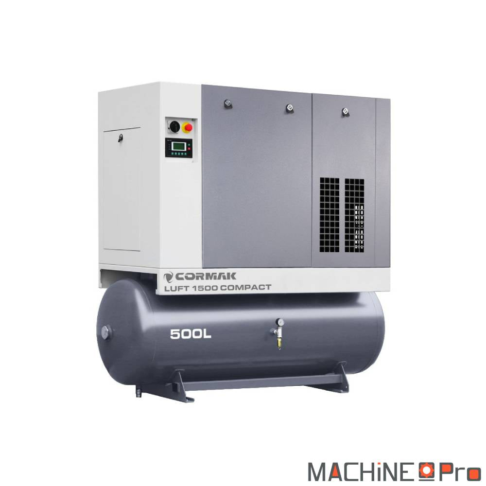 Compresseur à vis LUFT 1500 COMPACT CORMAK + Sécheur d'air N10S + cuve de 500 L
