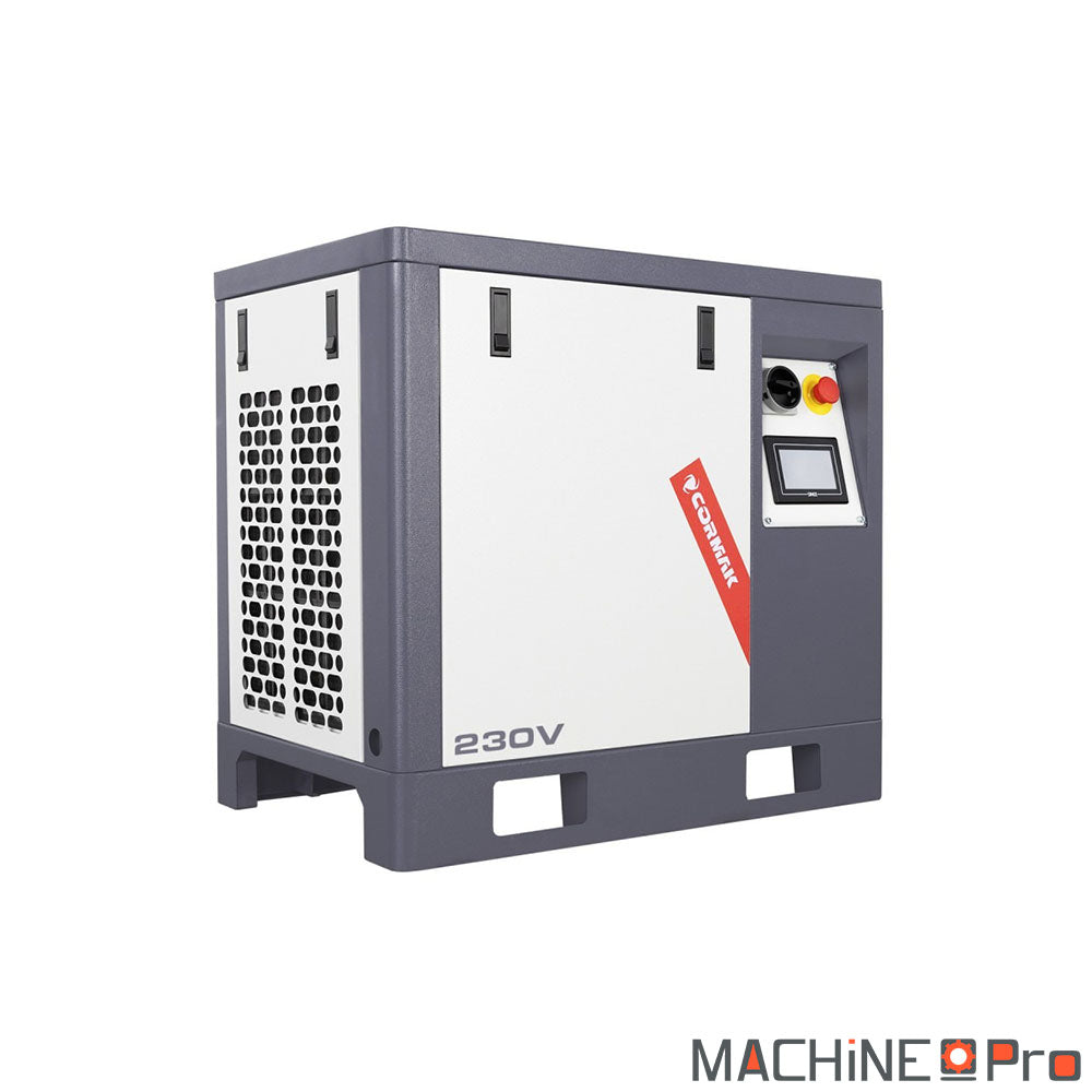 Compresseur à vis CORMAK LUFT 400 vue ensemble carrosserie atelier 3 kW 230V