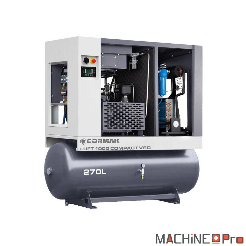 Compresseur à vis LUFT 1000 COMPACT VSD avec sécheur N10S  et cuve 270 L MachinePro