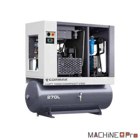 Compresseur à vis LUFT 1000 COMPACT VSD avec sécheur N10S  et cuve 270 L MachinePro