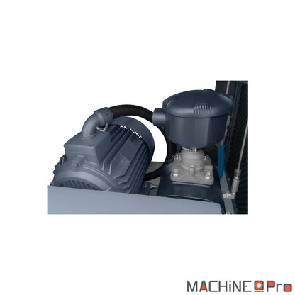 Vue arrière du compresseur LUFT 1000 COMPACT montrant le bloc vis lubrifié et le moteur 7,5 kW