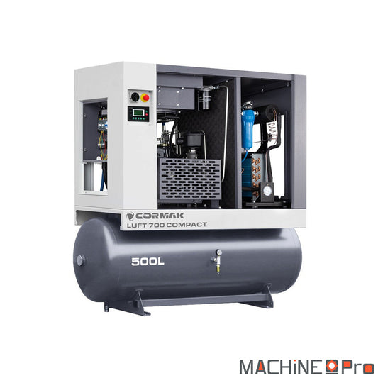 Ensemble compresseur à vis LUFT 700 COMPACT CORMAK + Sécheur d'air N10S + Cuve de 500 L