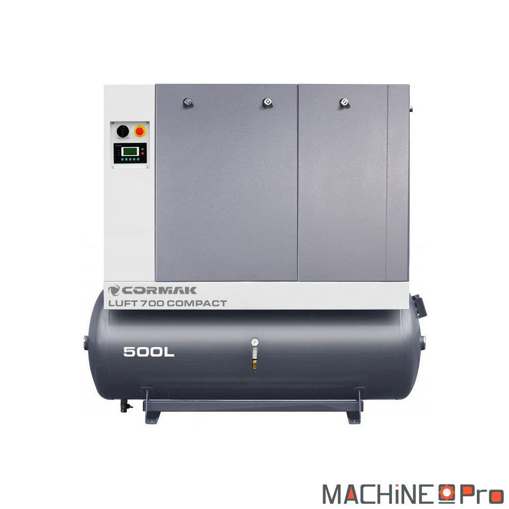 Ensemble compresseur à vis LUFT 700 COMPACT CORMAK + Sécheur d'air N10S + Cuve de 500 L Cormak