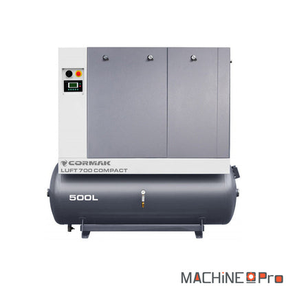 Ensemble compresseur à vis LUFT 700 COMPACT CORMAK + Sécheur d'air N10S + Cuve de 500 L Cormak