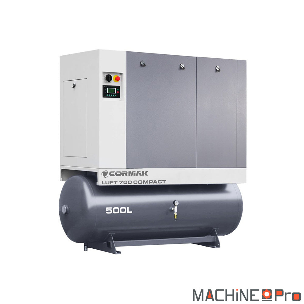 Ensemble compresseur à vis LUFT 700 COMPACT CORMAK + Sécheur d'air N10S + Cuve de 500 L Cormak