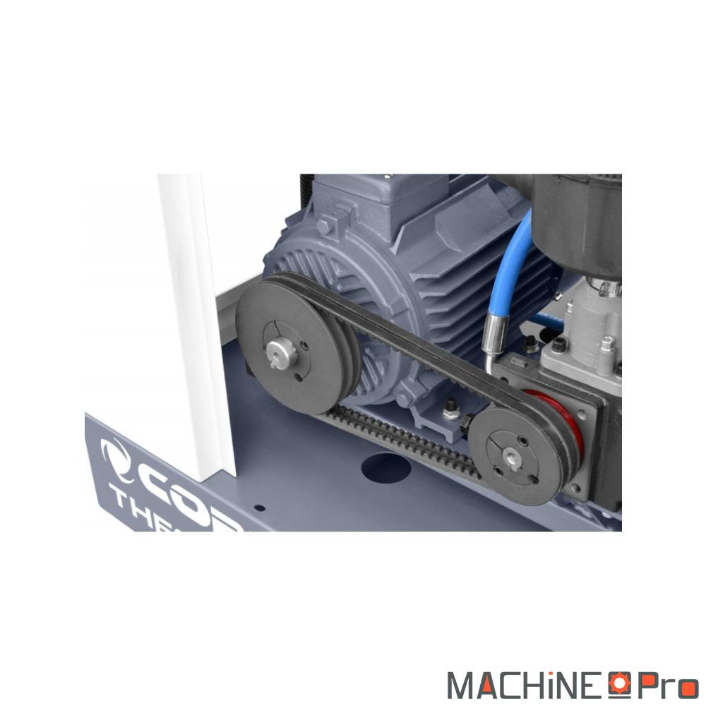 Groupe vis rotatif et moteur électrique 15 kW du compresseur Cormak THEOR 20 COMPACT en vue intérieure