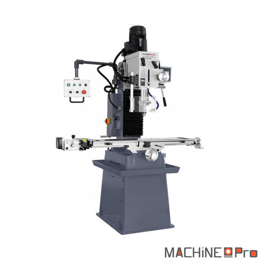 Fraiseuse perceuse CORMAK ZX 7055 DRO vue d'ensemble avec table croisée 1000x240 mm