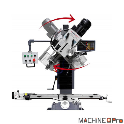 Tête verticale pivotante ZX 7055 DRO avec broche MK4 et avance automatique