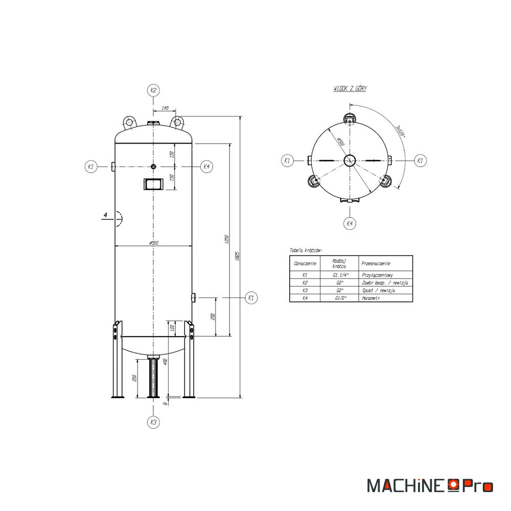 Réservoir d'air comprimé vertical 270 L 11 bar pour compresseur à vis CORMAK-5