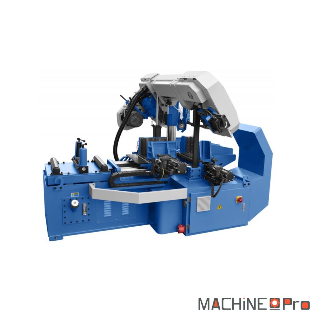 Étau hydraulique fixe et tirant de la scie CORMAK H-300 HA en serrage barre acier
