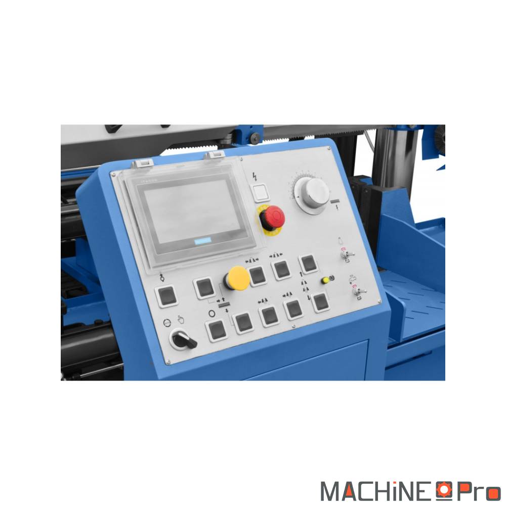 Vue arrière scie automatique CORMAK H-300 HA avec moteur principal 4,4 kW