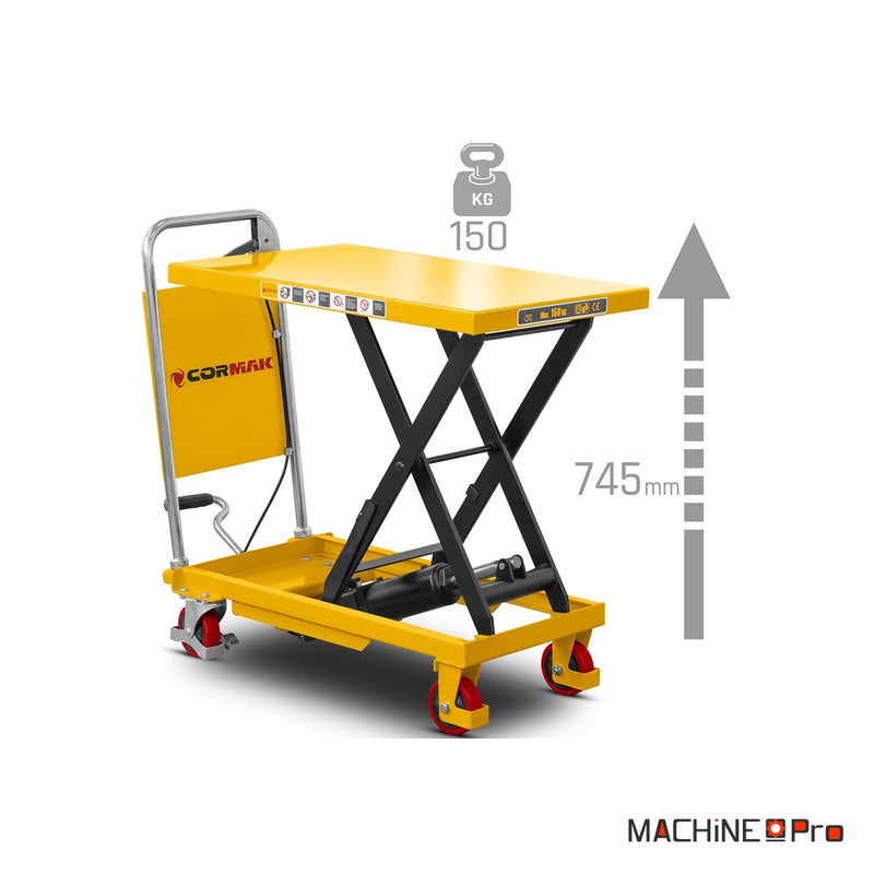 Table élévatrice mobile à ciseaux 150 kg CORMAK TA15B
