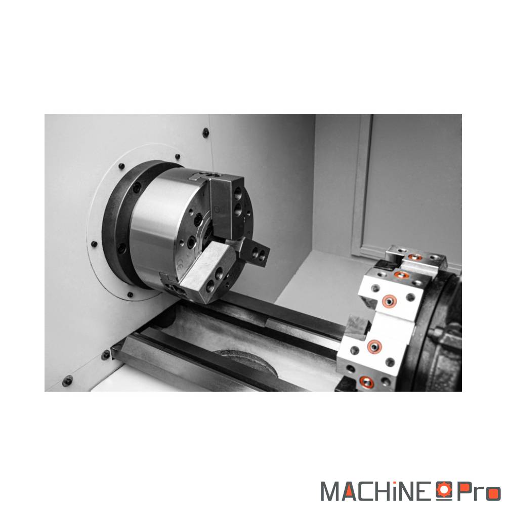 Tour CNC CORMAK CKT 360x750 vue contre-pointe MK3 et fourreau hydraulique