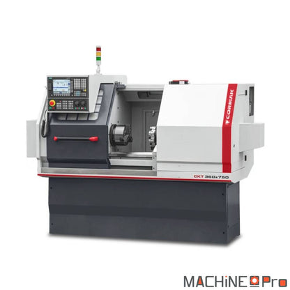 Tour CNC CORMAK CKT 360x750 vue d'ensemble face avec mandrin hydraulique trois mors
