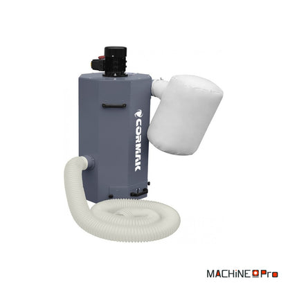 Touret à meuler industriel à double disque CORMAK M300S + aspiration pour copeaux métalliques MDC750-5