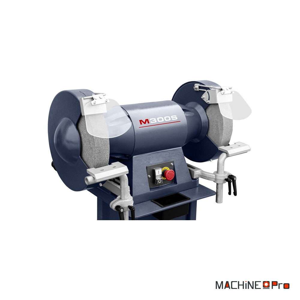 Touret à meuler industriel à double disque CORMAK M300S + aspiration pour copeaux métalliques MDC750-6
