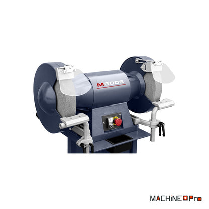 Touret à meuler industriel à double disque CORMAK M300S + aspiration pour copeaux métalliques MDC750-6