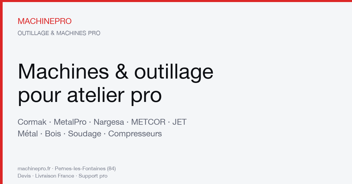 Machines-outils métal et bois pour professionnels | MachinePro
